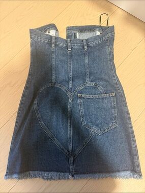 Area mussel strapless denim dress